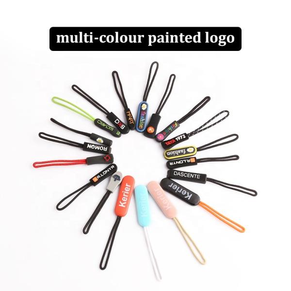 Sports Wear Rubber Fabric Silicone Zipper Puller Set Clothing Bag Leather Case