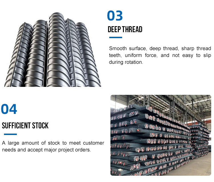HRB400 Carbon Steel Threaded Bar Building Construction 6mm-20mm Deformed Bar