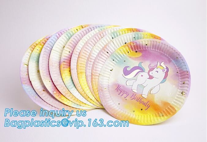 Party supplies, custom printing table rose gold paper biodegradable dinner disposable plate,Compostable Eco Friendly Env