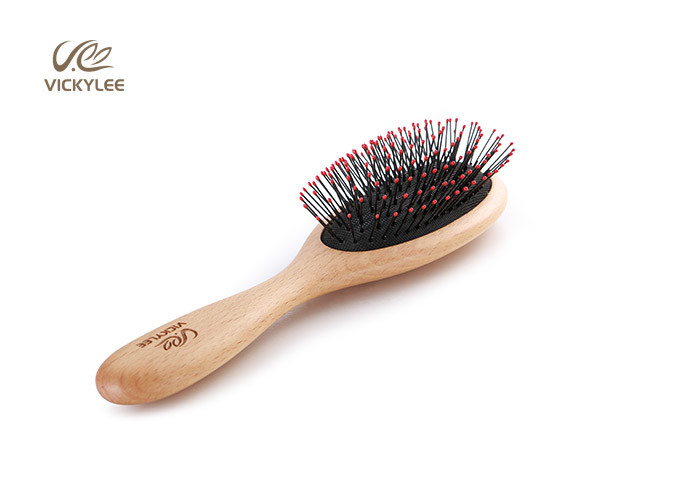 Slender Oval Shape 23cm Wooden Handle Hair Brush