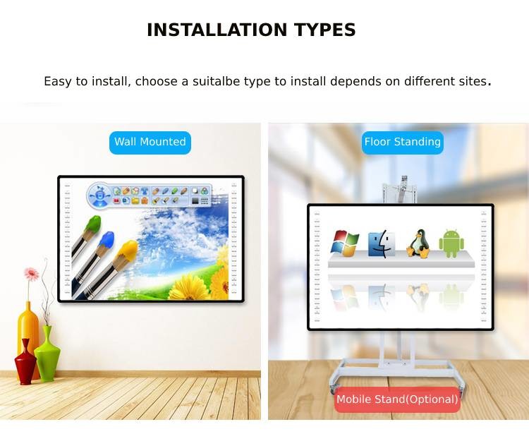 32768*32768 IR Interactive Whiteboard 10 Point Touch For School