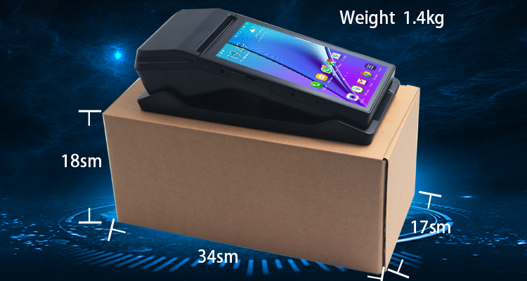 1GB RAM Handheld POS Terminal with 10 Point Capacitive Touch Screen and Printer