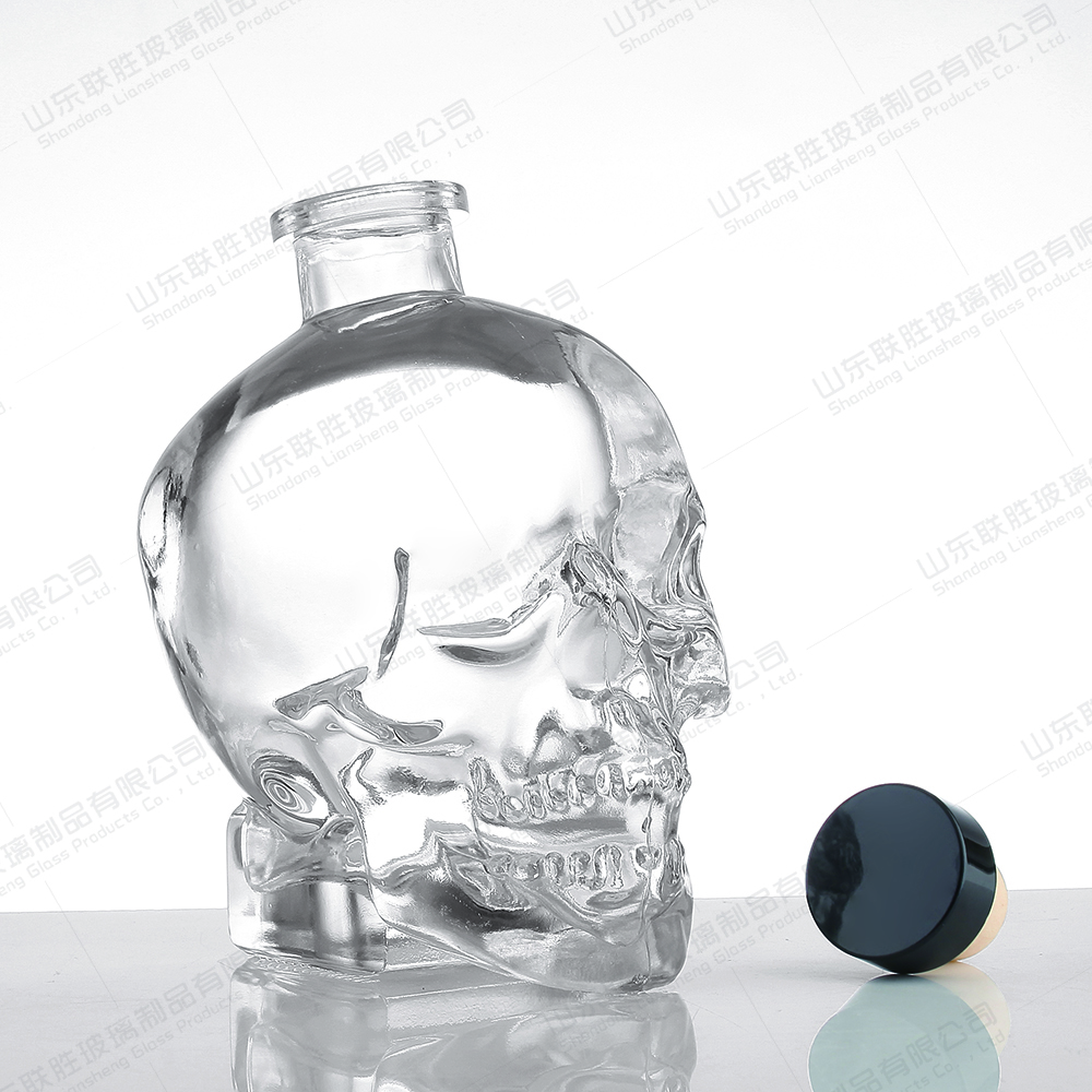 Healthy Lead-free Glass Vodka Wine Bottle with Hot Stamping Customizatio