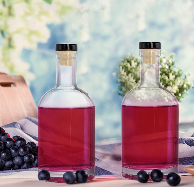 Beverage Glass Bottle for Custom Design Clear Bordeaux Wine Bottle Vodka Glass Bottle