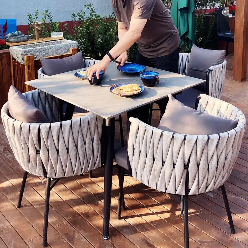 Nordic Style Outdoor Table And Chair Terrace Leisure Patio Table And Chairs