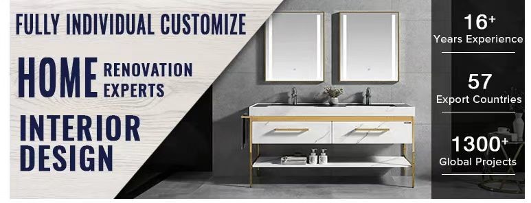Custom LED Waterproof Bathroom Mirror Cabinet Waterproof Modern Wall Mount Vanity