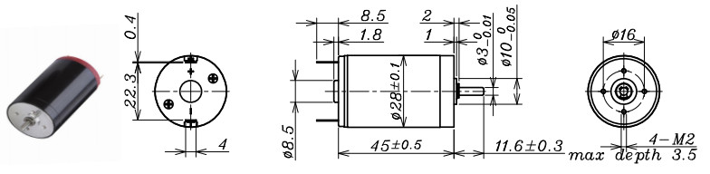 DC Motor Coreless Metal Brush.Brush Metal Coreless Motor L45mm φ28mm6V12V24V48V