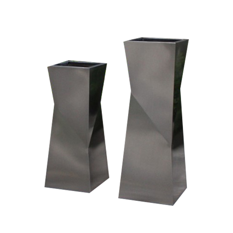 Steel silver mirror chrome flower pot for decorate