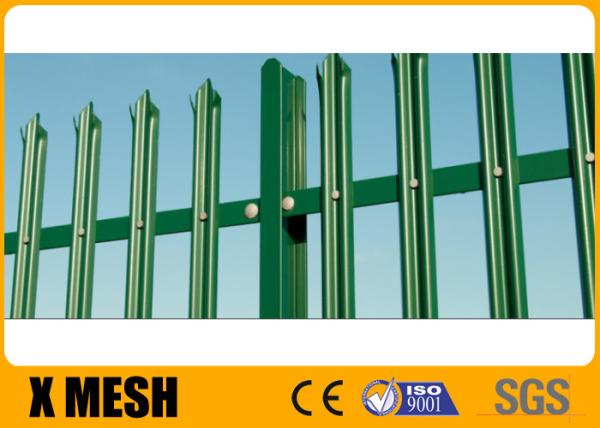 Green Powder Coated Palisade Fence Panels Pale Thickness 3mm For Thermal Power