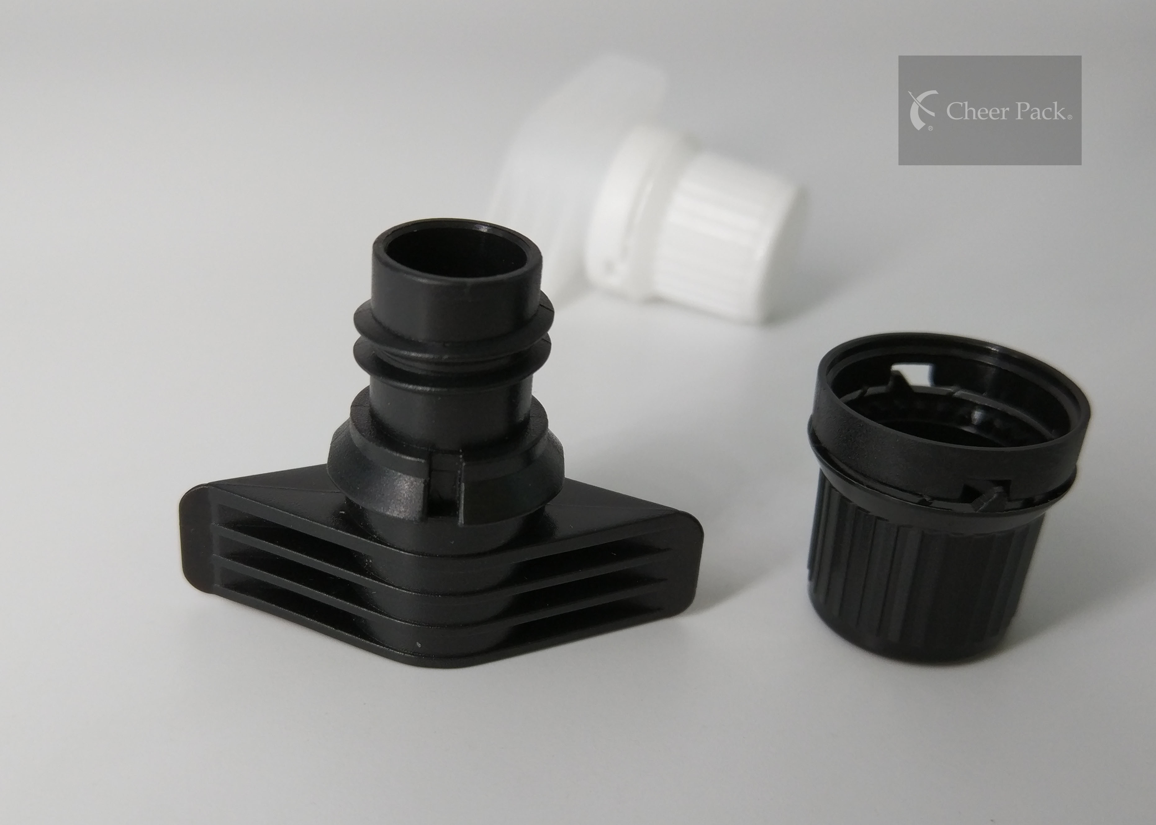 Food Grade Material Twist Spout Cap For Plastic Bag , White / Black Color