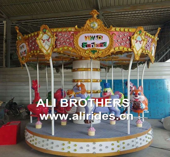 amusement park games Indoor Kiddie Carousel for Sale