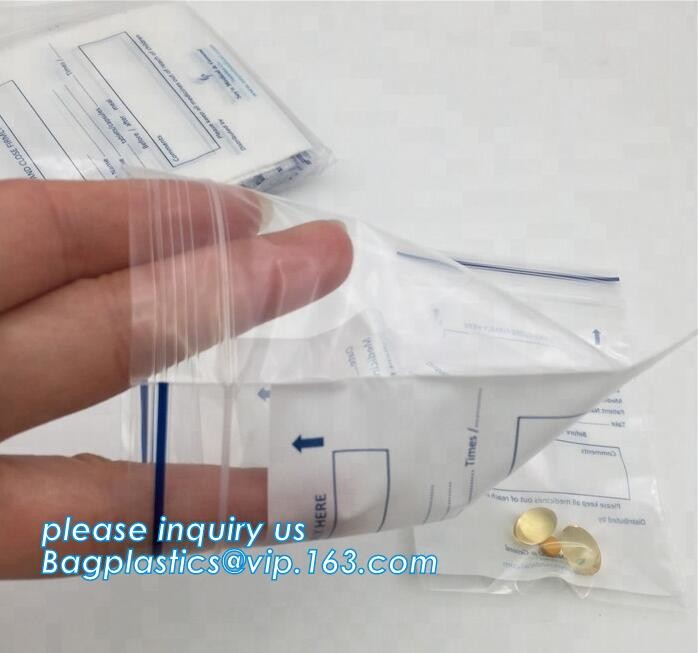 Resealable Print k Custom Printed Plastic Pill Pouch Medical Zip Lock Bags, reclosable pouch glossy stand up