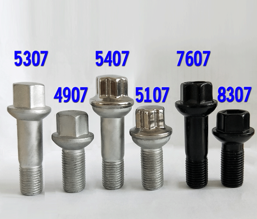 Building M14 x 1.5 Steel 3 Piece Trailer Wheel Bolt with and Plain Finish