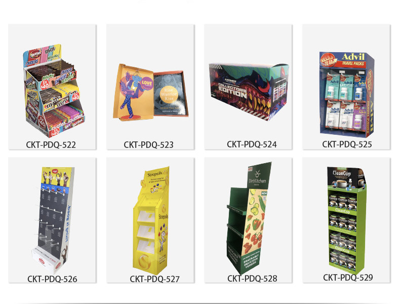 Recycle Cardboard Counter Display Exhibition Shelves Pop Store Display Stocking Stands