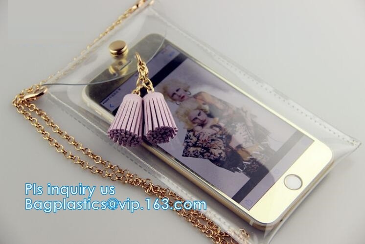 phone purse with cash holder phone case wallet with wrist coin purse, wallet with cell phone pocket, Clear PVC/Vinyl sho