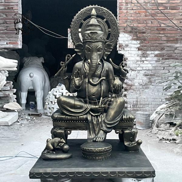 Bronze Lord Ganesha Statue Sculpture Brass Ganesh Indian God Metal Hindu