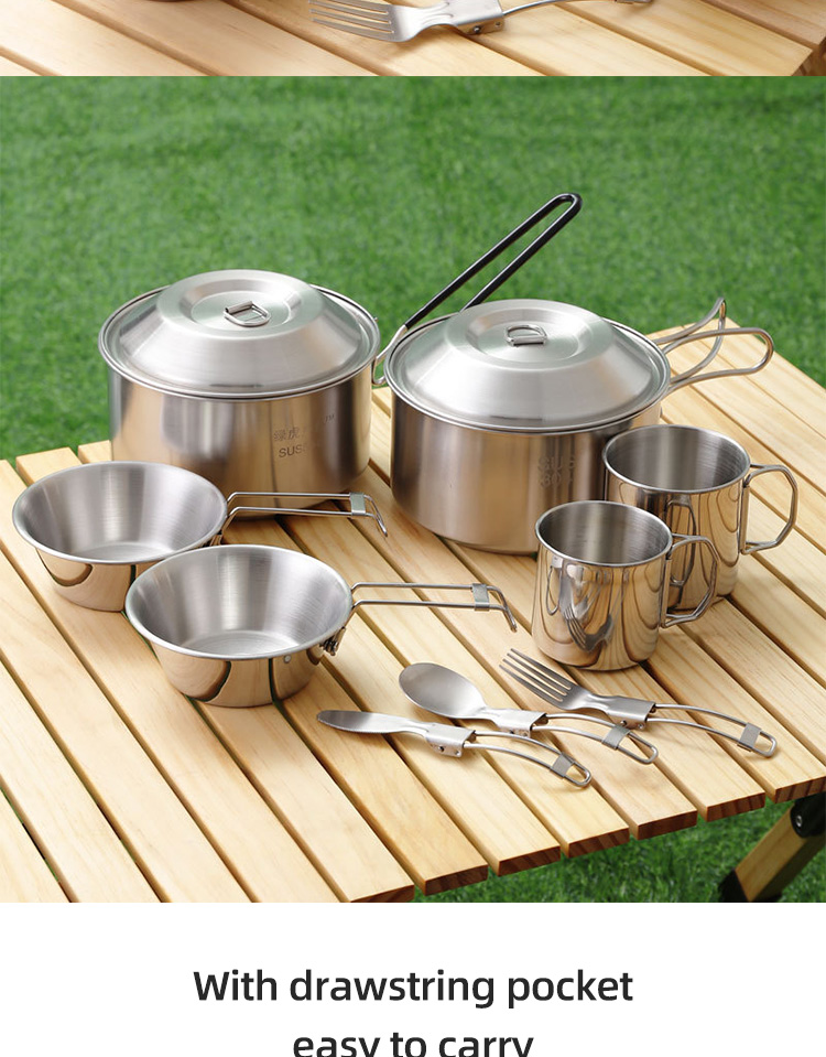 304 Stainless Steel Outdoor Multifunctional Multi Person Camping Picnic Set