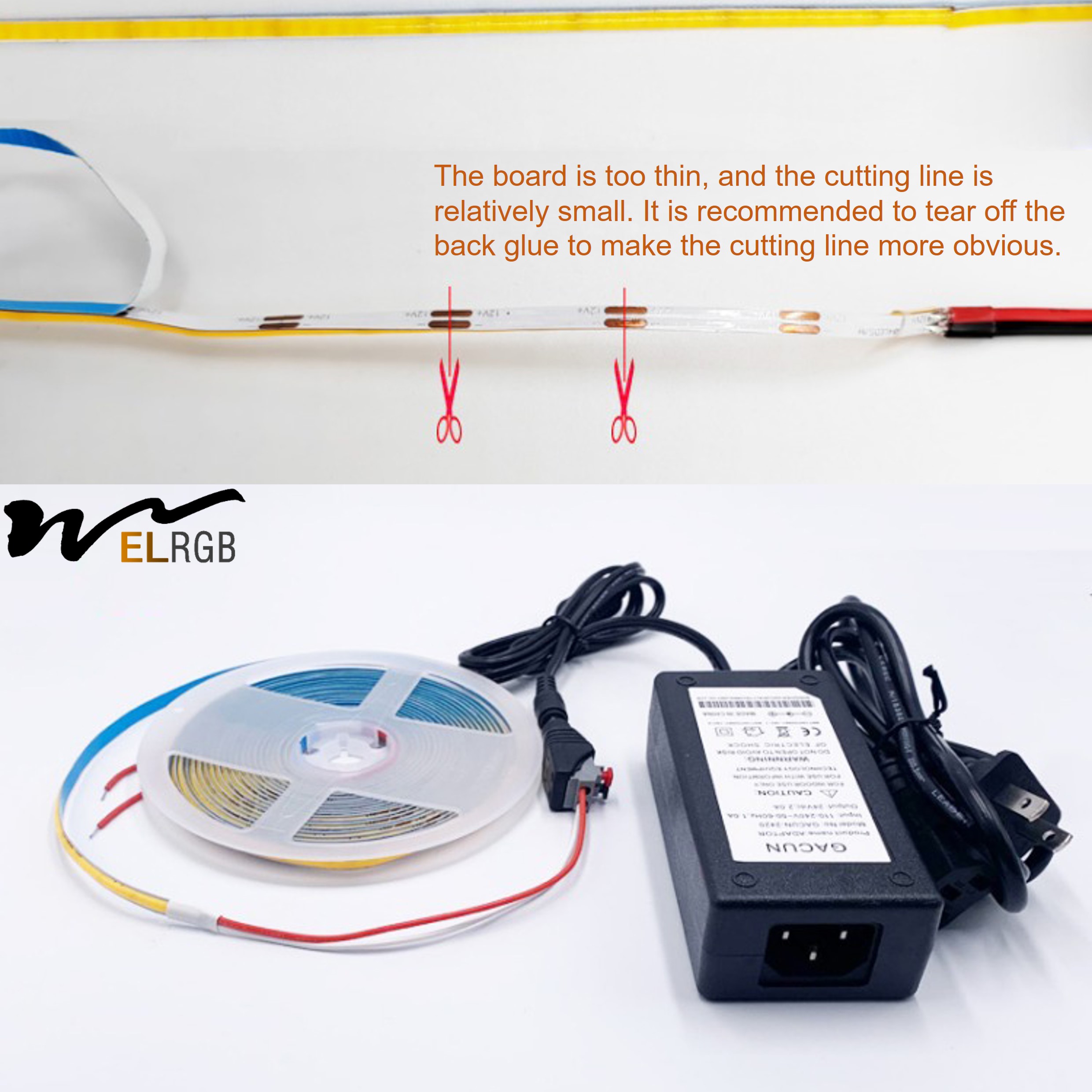 2.8mm Wide RGB COB Dimmable LED Strip For Car Home Hotel Deco
