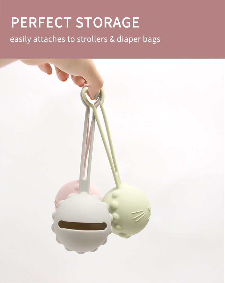 Food Grade Silicone Pacifier Case , Silicone Dummy Holder pouch Cat Kitten Shape