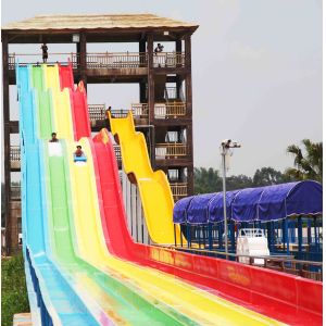 Cool Huge Fun Rainbow Water Slides With Custom Length 4 Lanes