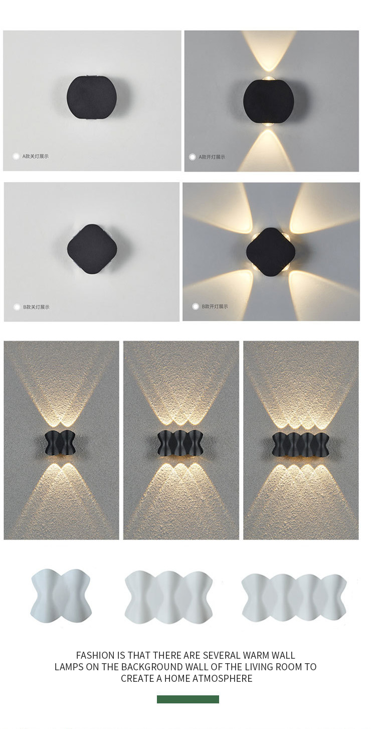 4W Outdoor Waterproof LED Wall Lights for bathroom 120x80x40mm