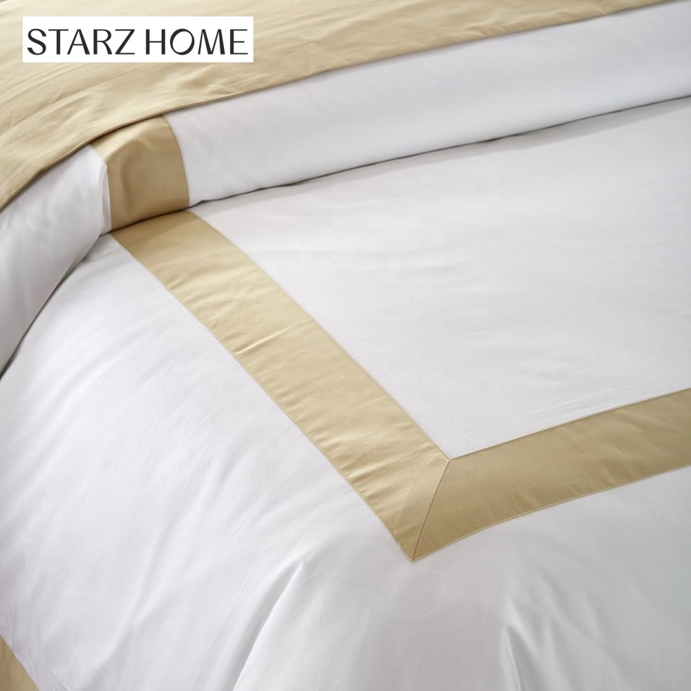 Star Hotel Plain White Luxury Comforter Quilt Cover Bedding Sets made of Cotton Fabric