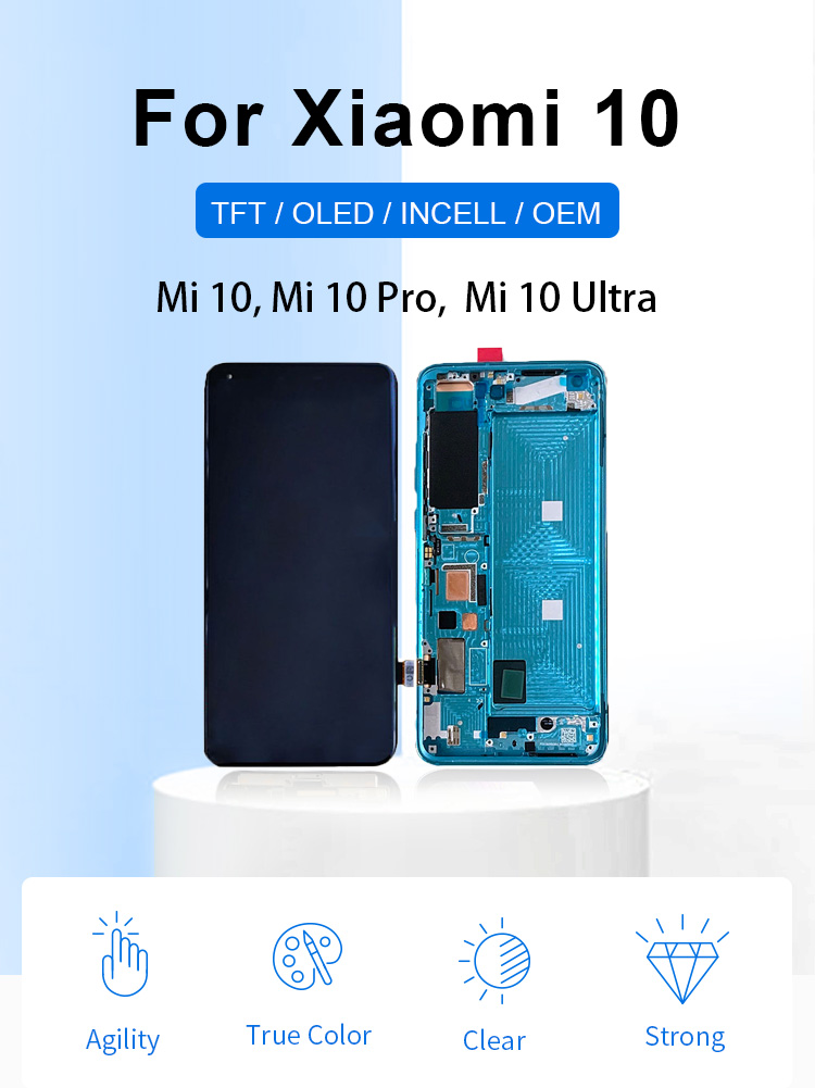 TKZ Wholesale Original LCD Touch Screen For Xiaomi 10 Pro Amoled Screen Display for Xiaomi Mi 10