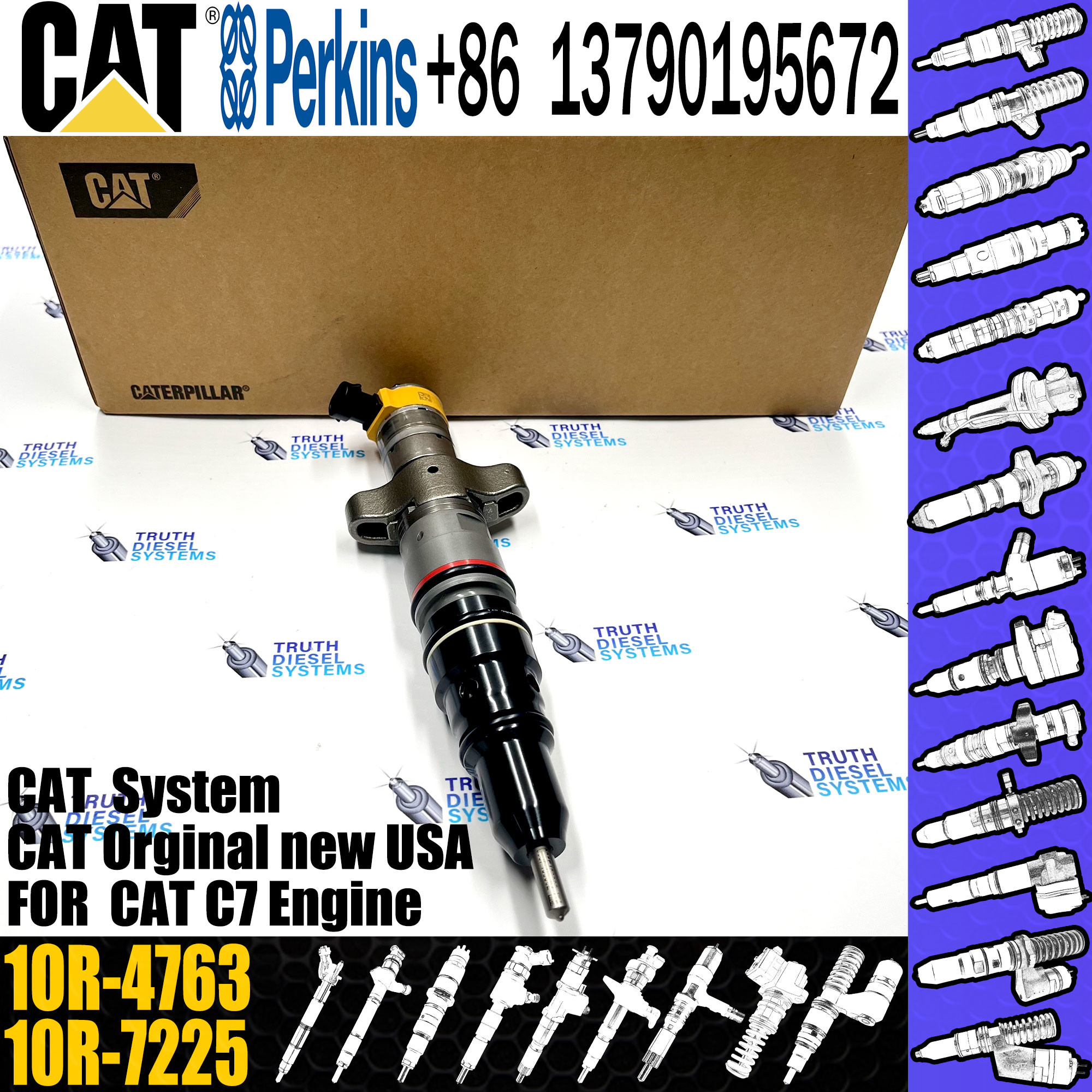 Diesel Fuel Injector 1OR-4763 20R-9079 2OR-8071 20R-8066 295-9166 for Caterpillar E330C 330C C7 engine