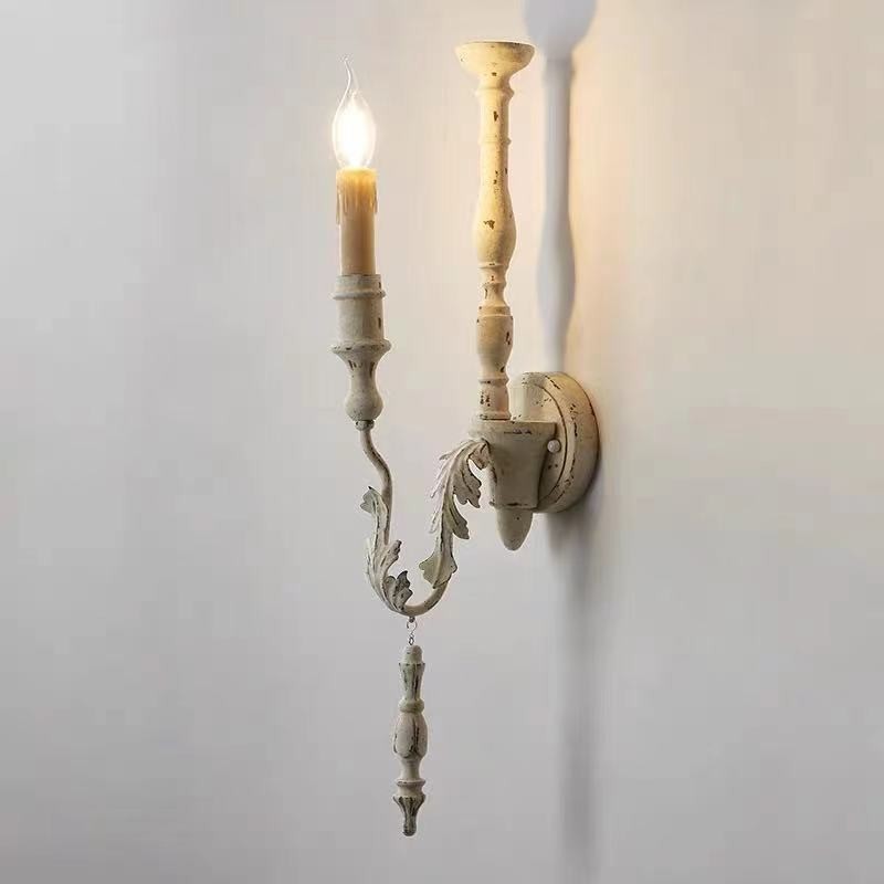 Pastoral Retro Old Wood Art Wall Lamp Living Room Dining Room Bedroom Corridor Wedding Decoration