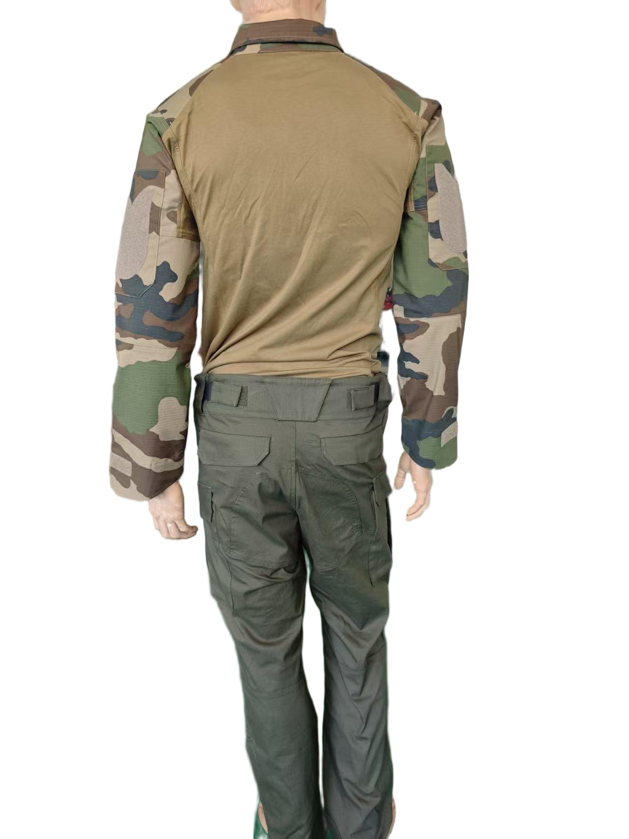 Semi Placket Camouflage Tactical Training Suit Frog Jacket Battle Trousers Quick Dry Camouflage Combat Shirt Tactical Clothing Ripstop Uniform