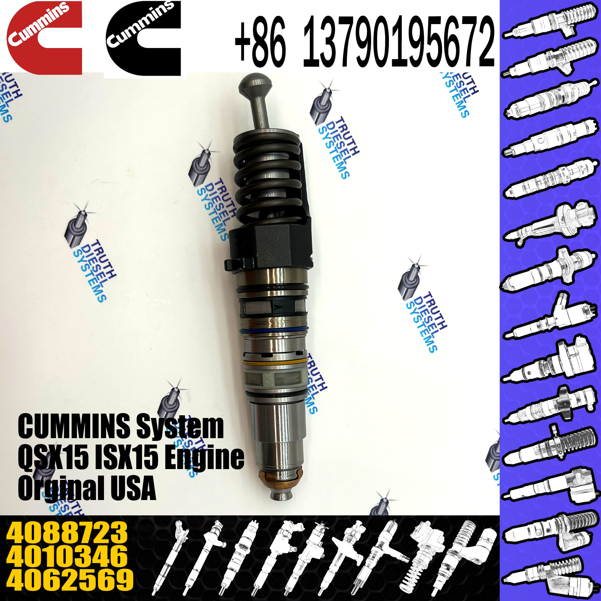 QSX15 ISX15 X15 engine fuel injector 4010346 4062569 4088301 4088725 4903455 4928264 4928260 5708275 4088652 6433966