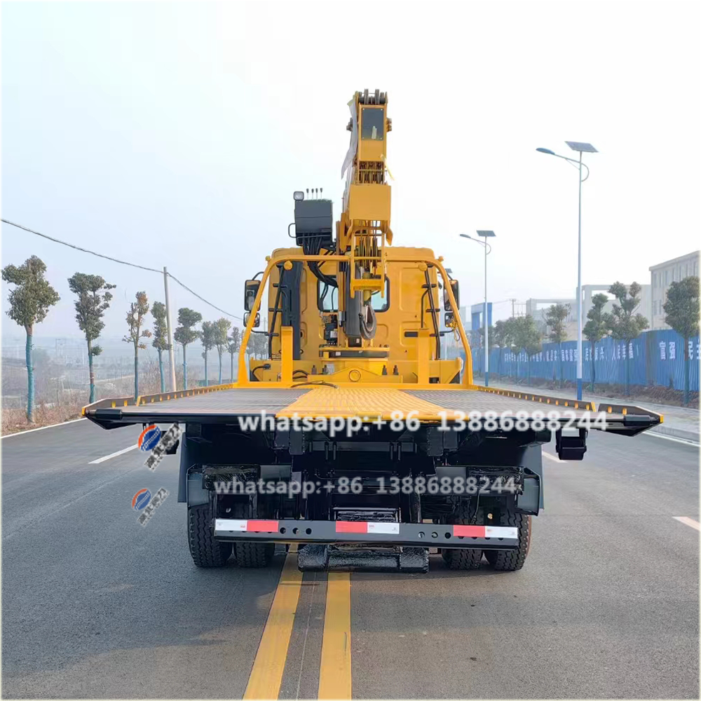CHENGLONG Road Rescue Trailer With Crane Road Block Removal Truck With Crane Obstacle Tow Tractor Truck Mounted Crane