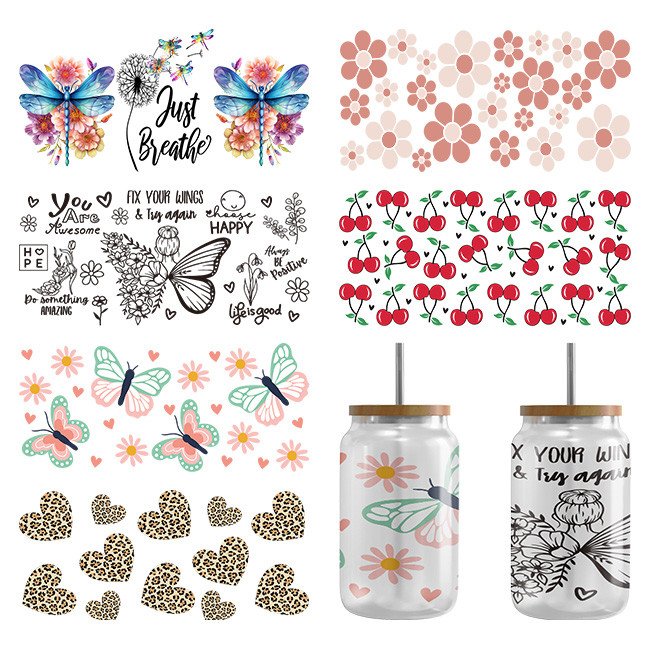 UVDTF packaging custom UV transfer stickers 16oz cup sleeve 20oz stickers DTF transfer stickers