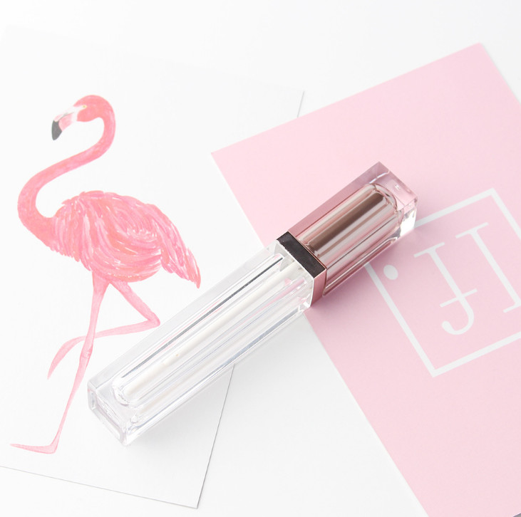 DIY Logo 5ml Rose Gold Lip Gloss Brush Tubes Empty Bottle High Pigment