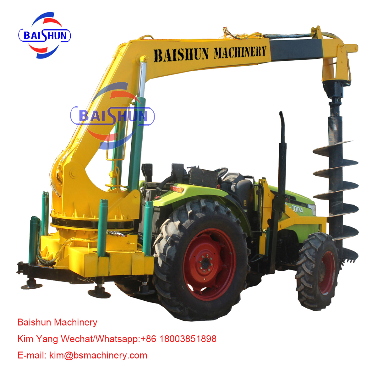Hydraulic digger electric pole erection machine with famous brand
