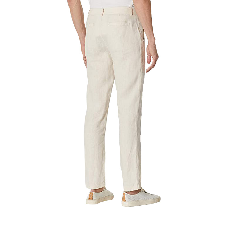 Multicolor Mens Lightweight Summer Linen Trousers Breathable Straight Leg Dress Pants