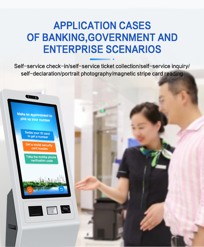 Wall Hot sale wall Mounted 18.5 Self-service Payment Kiosk 58mm Thermal Printer and Customizable Installation