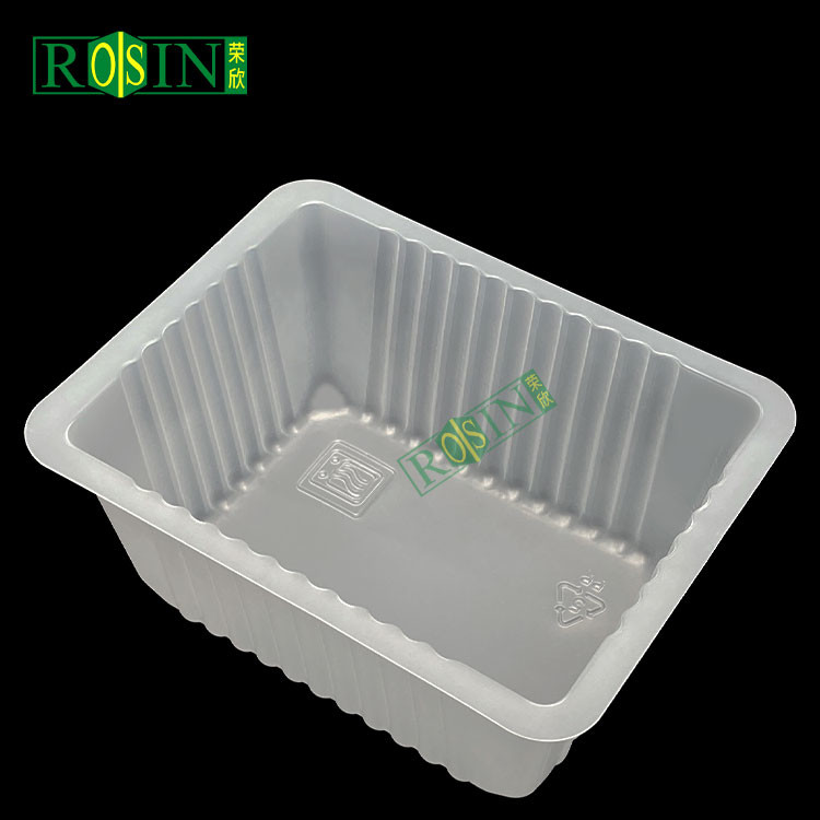 Thermoforming Vacuum Sealed Frozen Food Tray Plastic Tofu Tray Disposable
