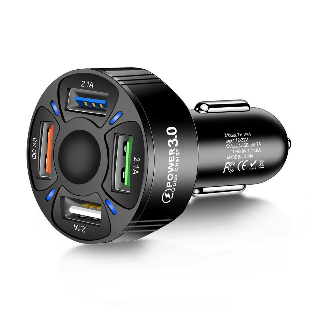 Universal Cell Phone Portable Car Charger 35W 32V Fireproof 4 USB