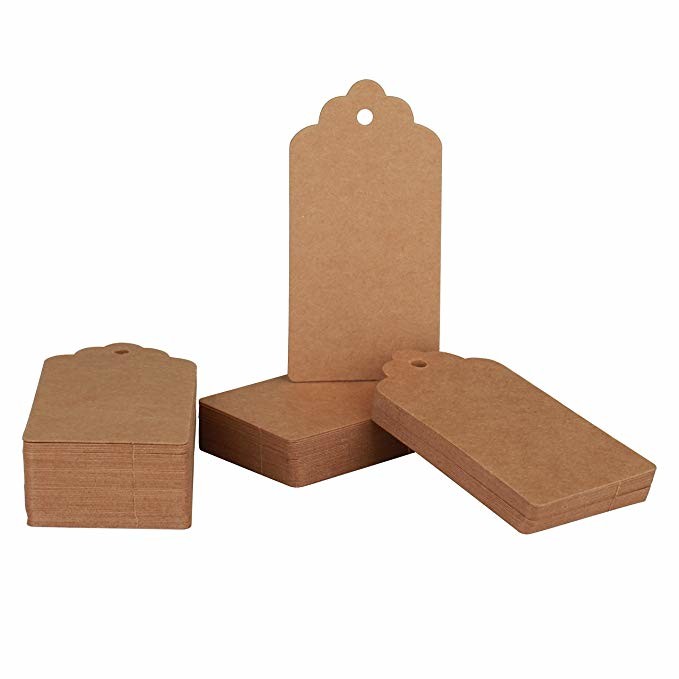 Kraft Paper Personalized Clothing Labels , Brown Clothing Label Tags