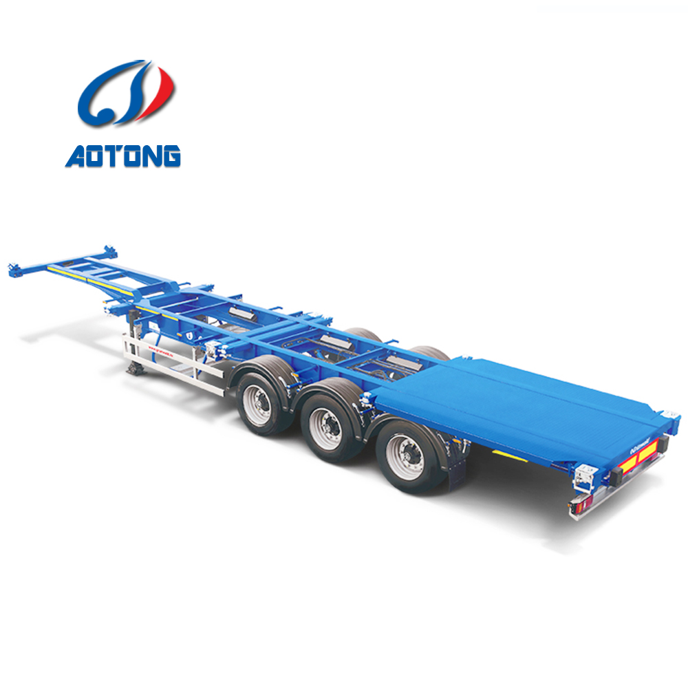 Japan Market Semi Truck Flatbed Trailer with 80T Max Payload and Hydraulic Ladder