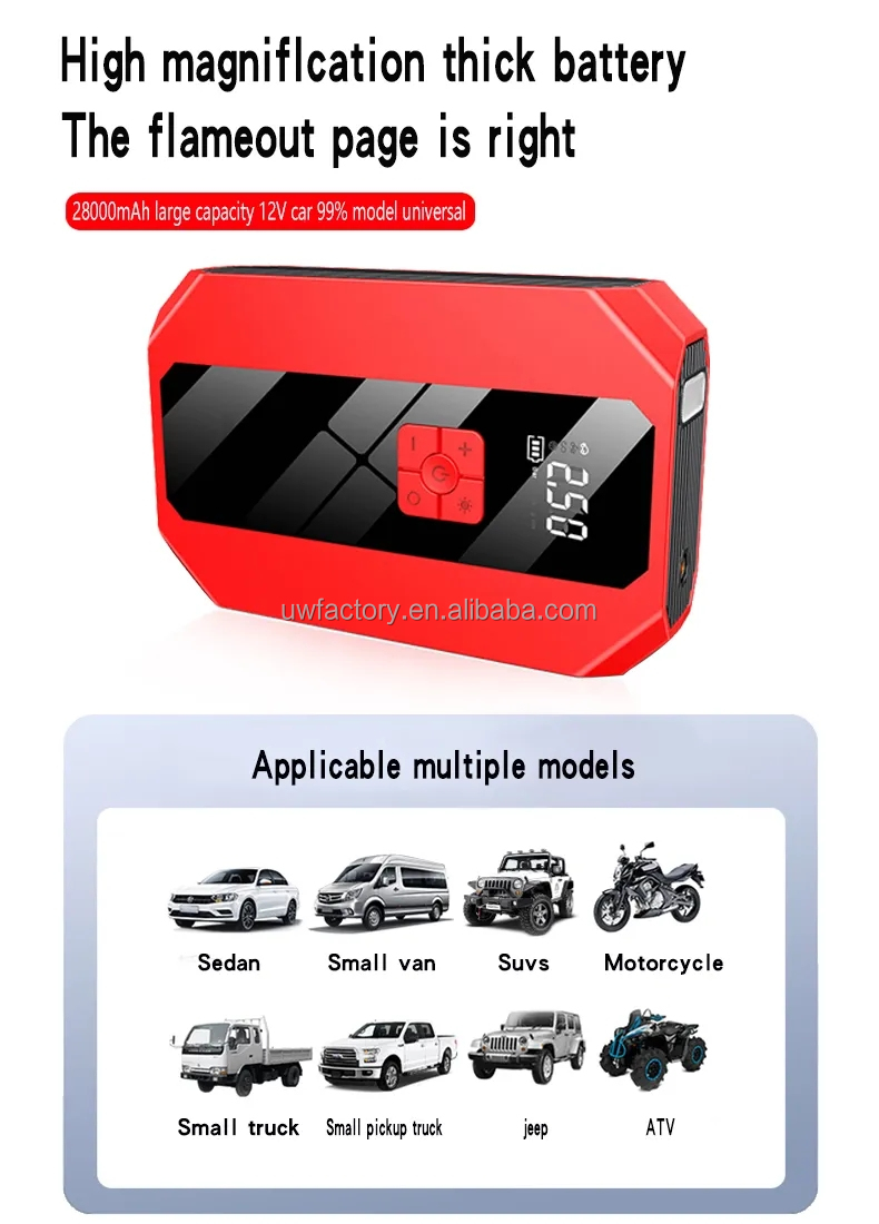 CAR POWER STATION Mini Multi-Function Automotive Portable Car Battery Jump Starter for Versatile Applications