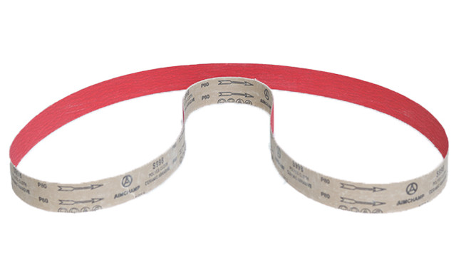 Red Ceramic Alumina Y-Wt Polyester Cloth Sanding Belts Cool Grinding Coating