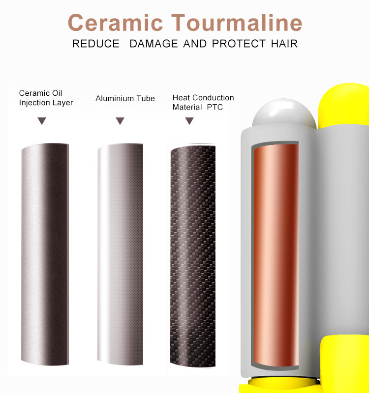 32mm Three Barrel Hair Waver , Tourmaline Ceramic Barrel Curling Iron