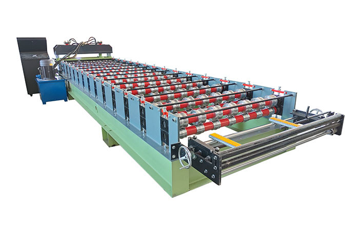 Color Steel Glazed Bamboo Type Roof Tile Roll Forming Machine 3 - 5m / Min
