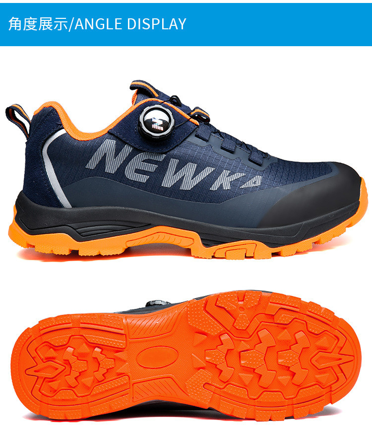Kevlar Midsole BOA Rotating Button Work Shoes European Standard Steel Toe Anti Smashing MD Sole Safety Shoes