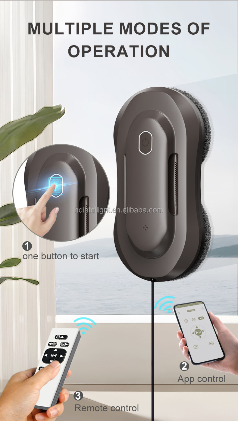 Smart Automatic Dual Nozzles Water Spray Glass Window Cleaner Robot for Home 295*145*78 mm