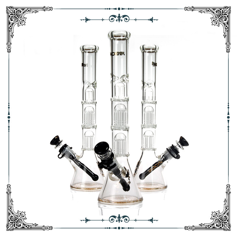 Double 8 Tree Arms Perc Splash Guard Beaker Smoking Glass Bong