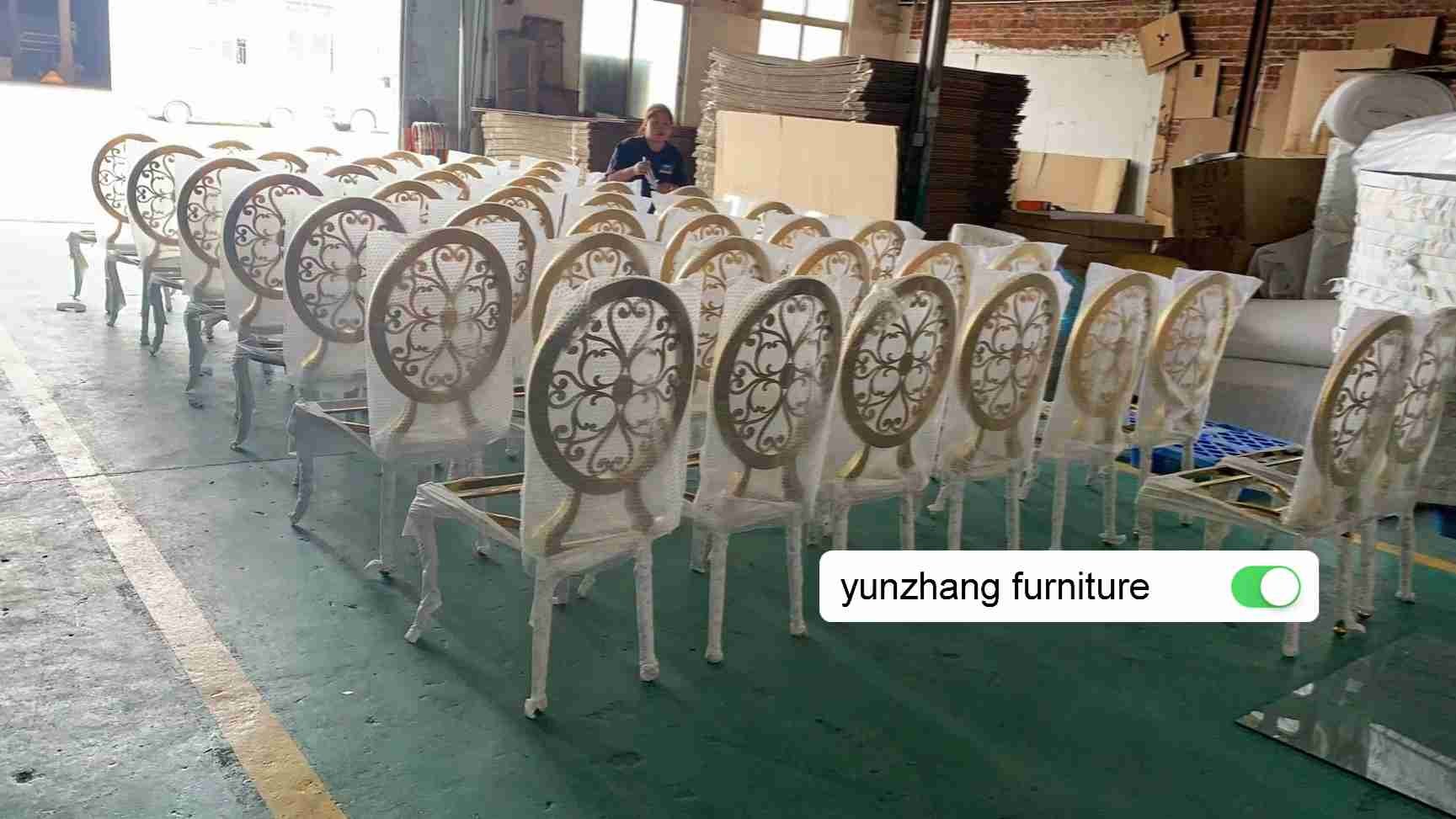 Gold Wedding Banquet Chair Stainless Steel W50xD65xH92cm 6.5KGS