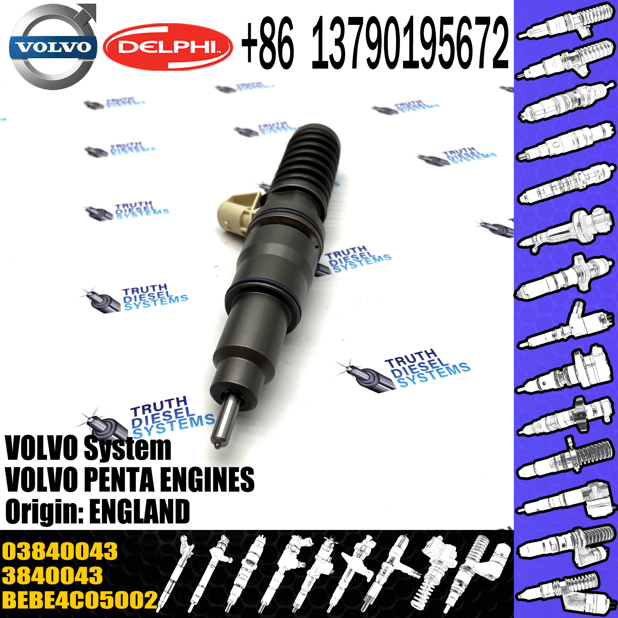 Diesel Electronic Unit Fuel injector 3840043 03840043 BEBE4C05002 For VOL PENTA ENGINES